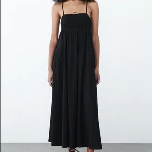 Zara Linen Blend Dress Black M